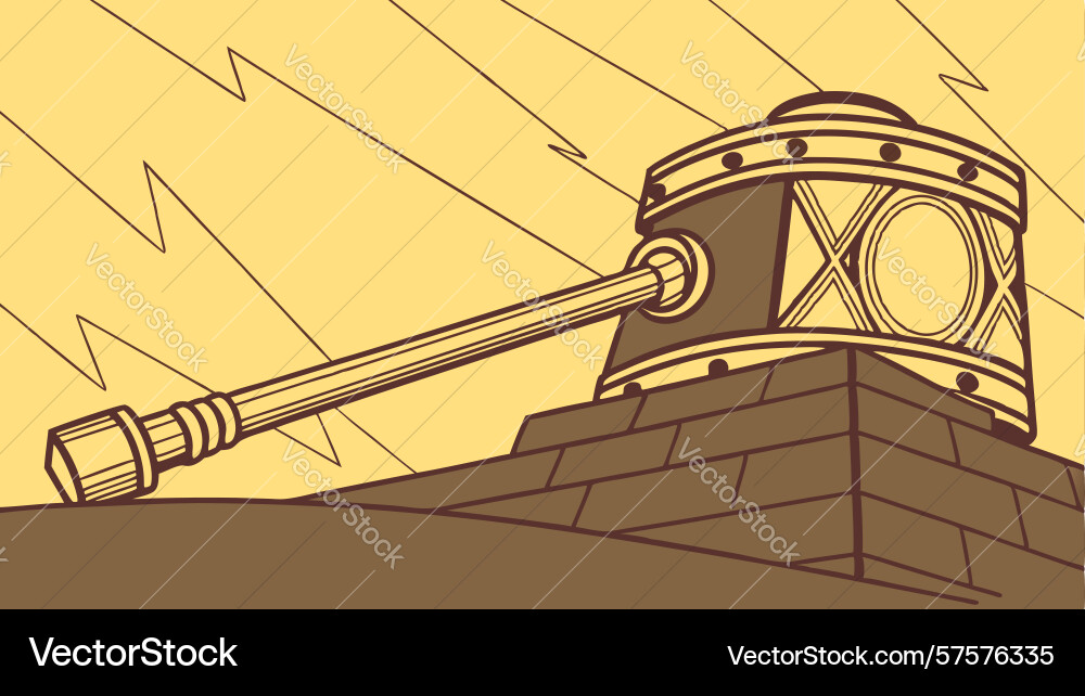 Large hammer with abstract rays of light Vector Image