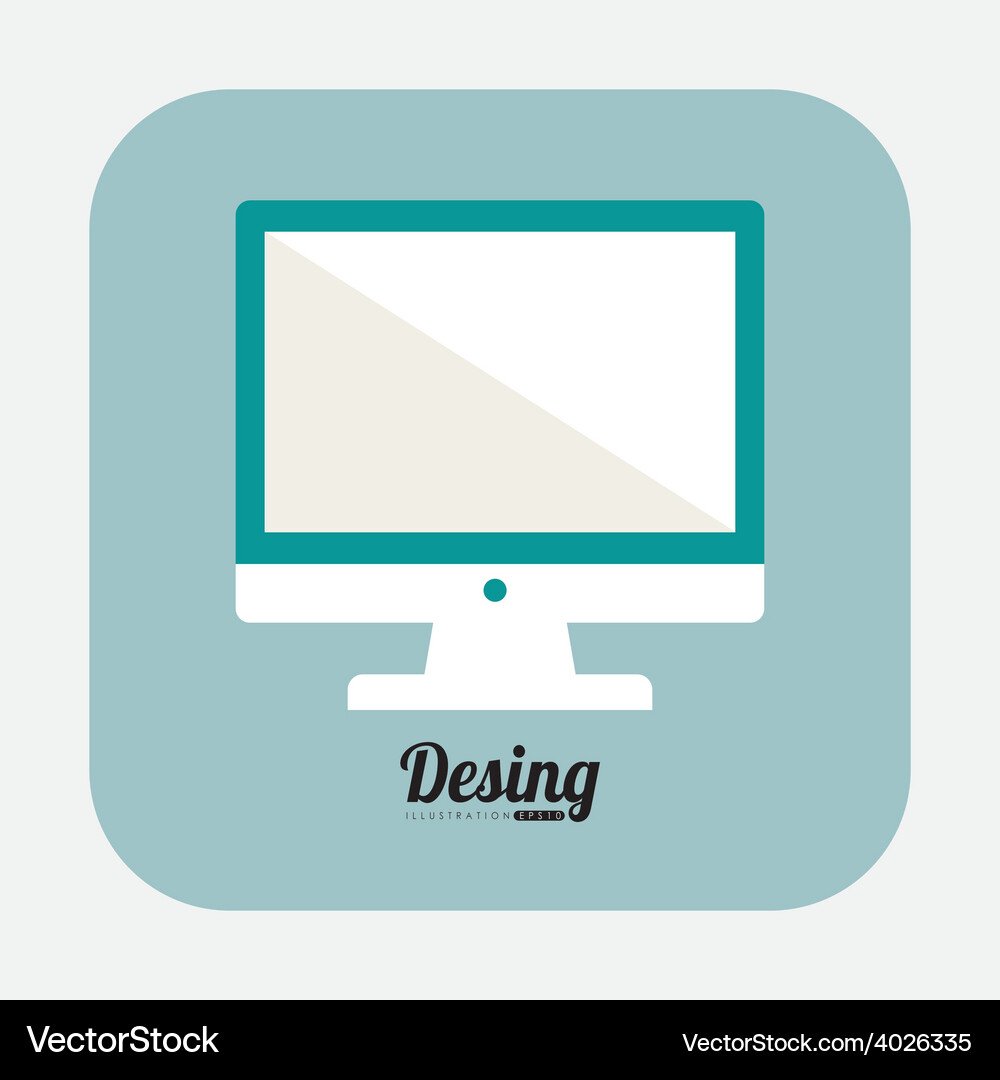 Modern Computer Monitor Icon Vector Image