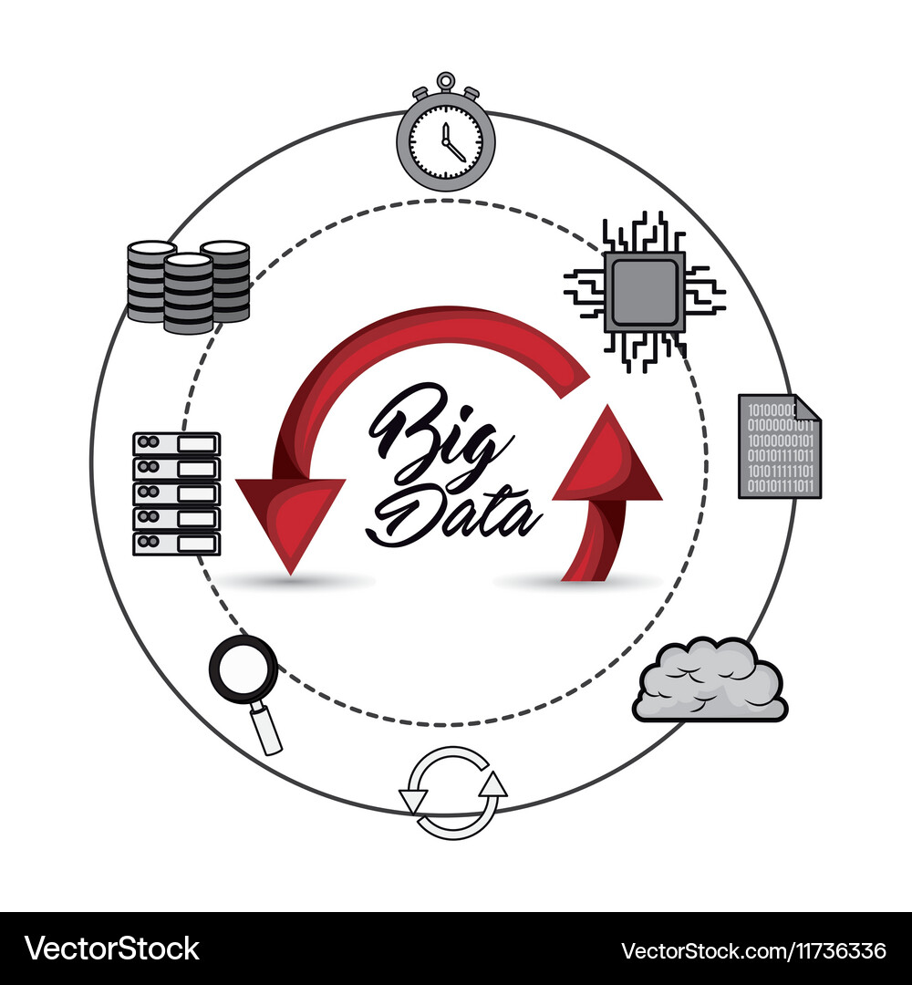 Big data related icons image Vector Image