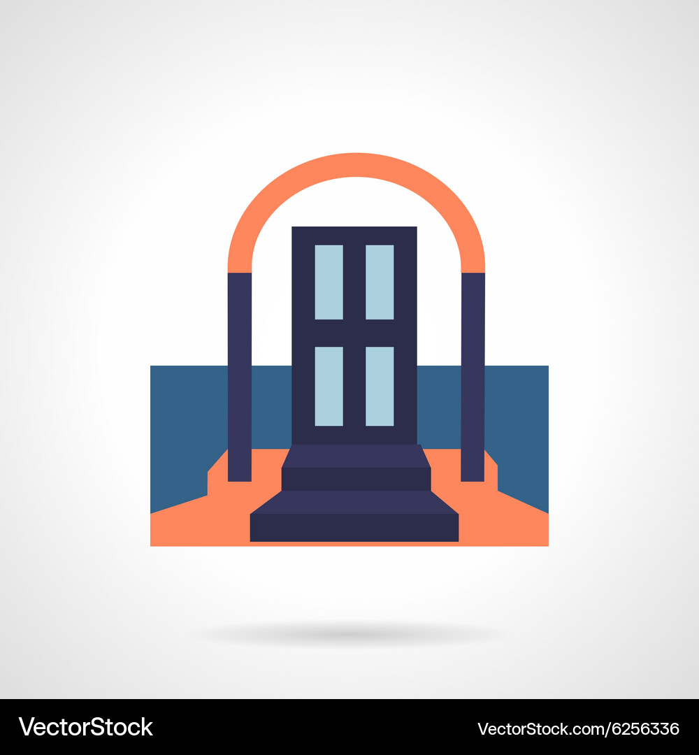Front door colored flat icon Vector Image