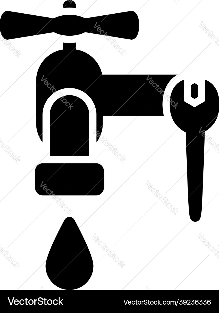 Icon of wrench and faucet vector image