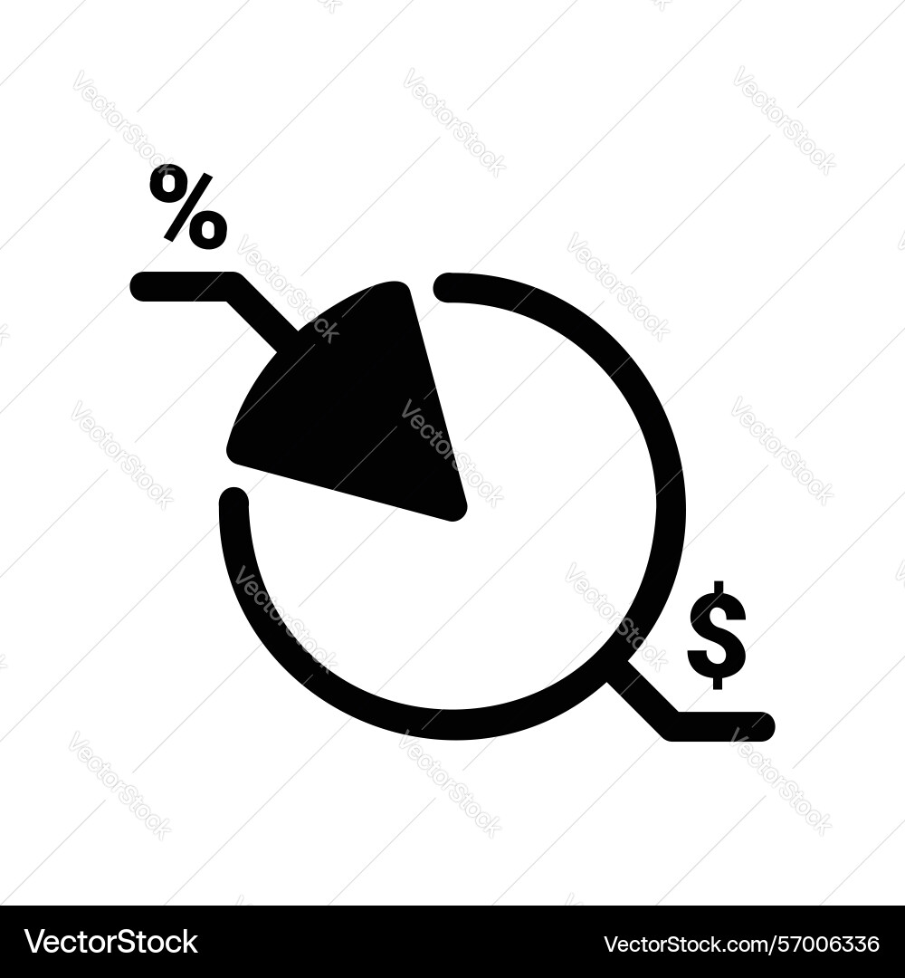Pie chart icon financial data segmentation vector image