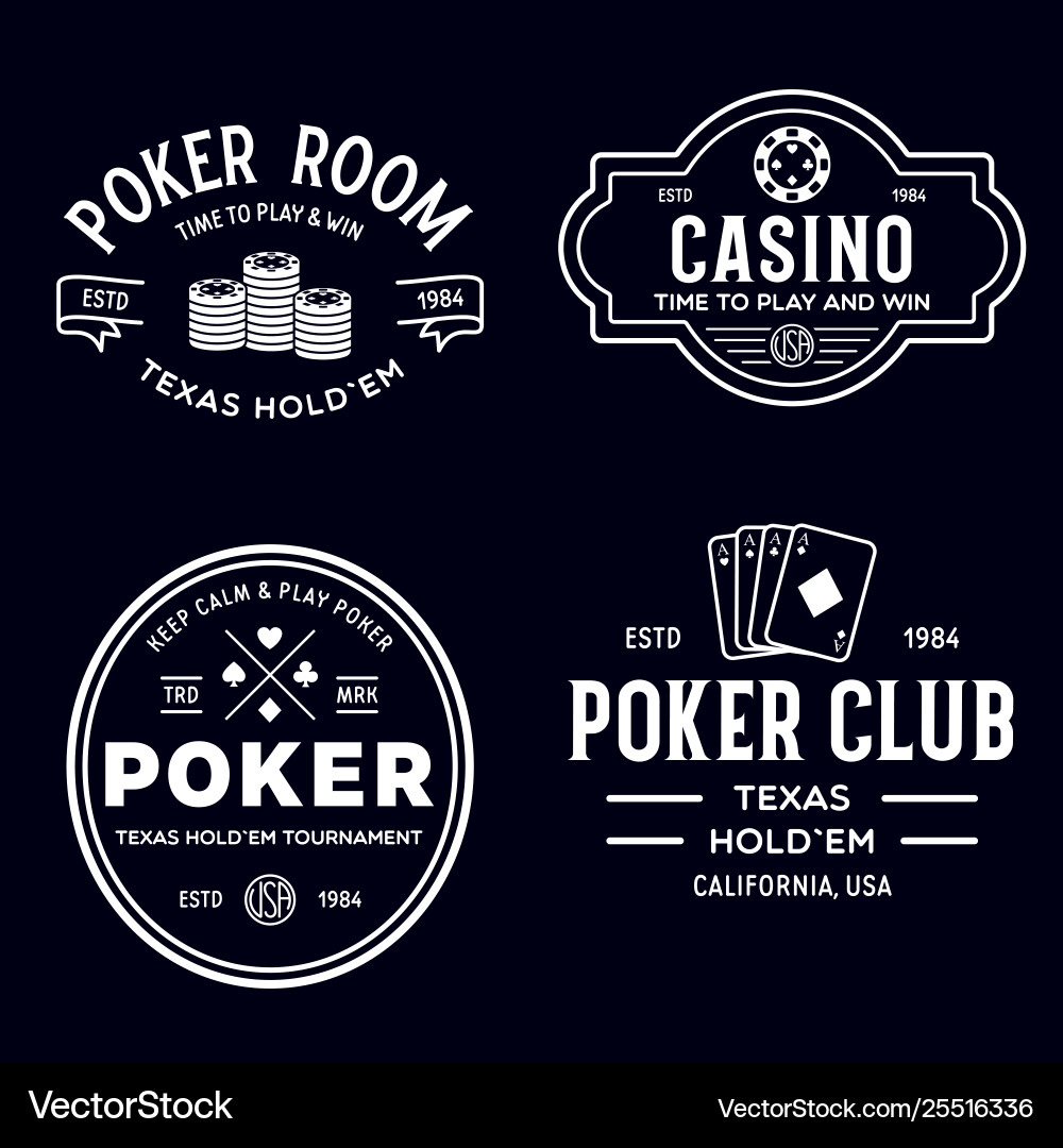 Poker Club Emblems & Badges Vector Image