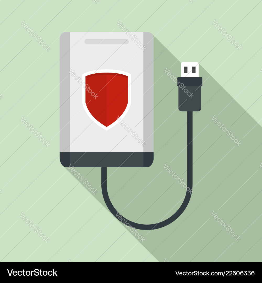 Secure External Hard Drive Icon vector image