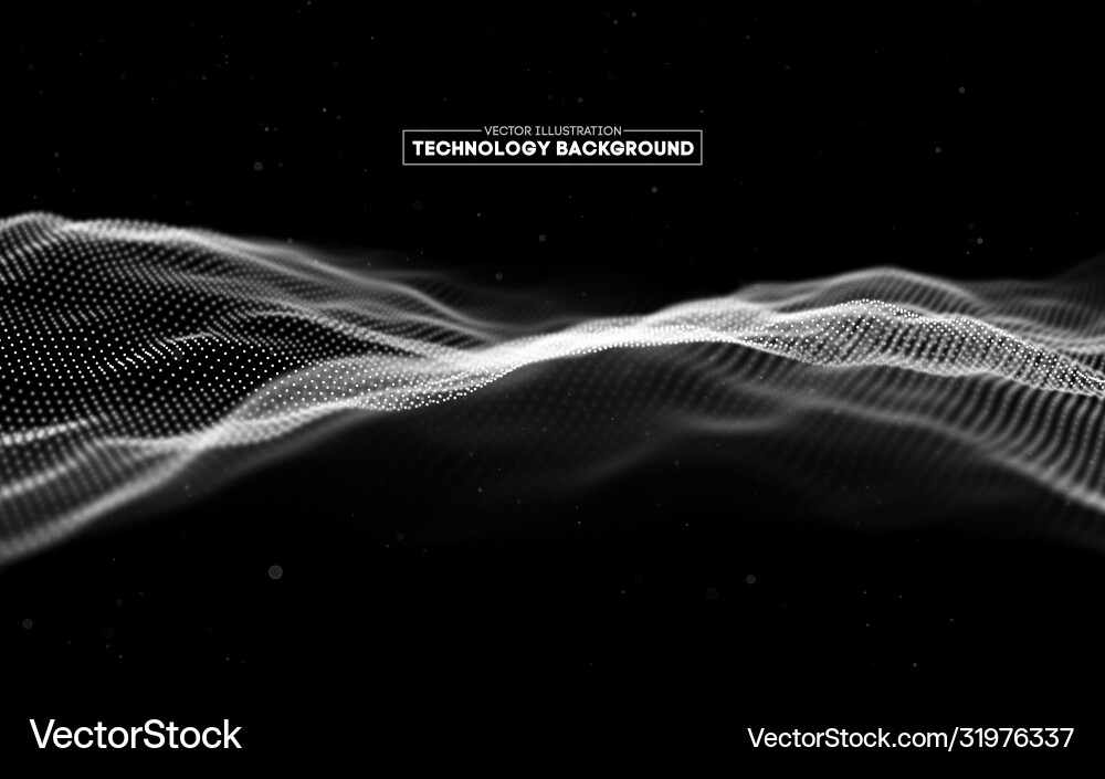 Abstract 3D Tech Grid Background vector image