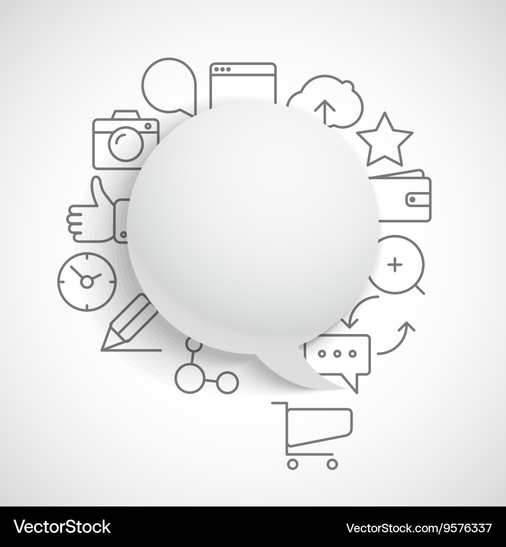 Abstract composition of speech clouds with modern vector image