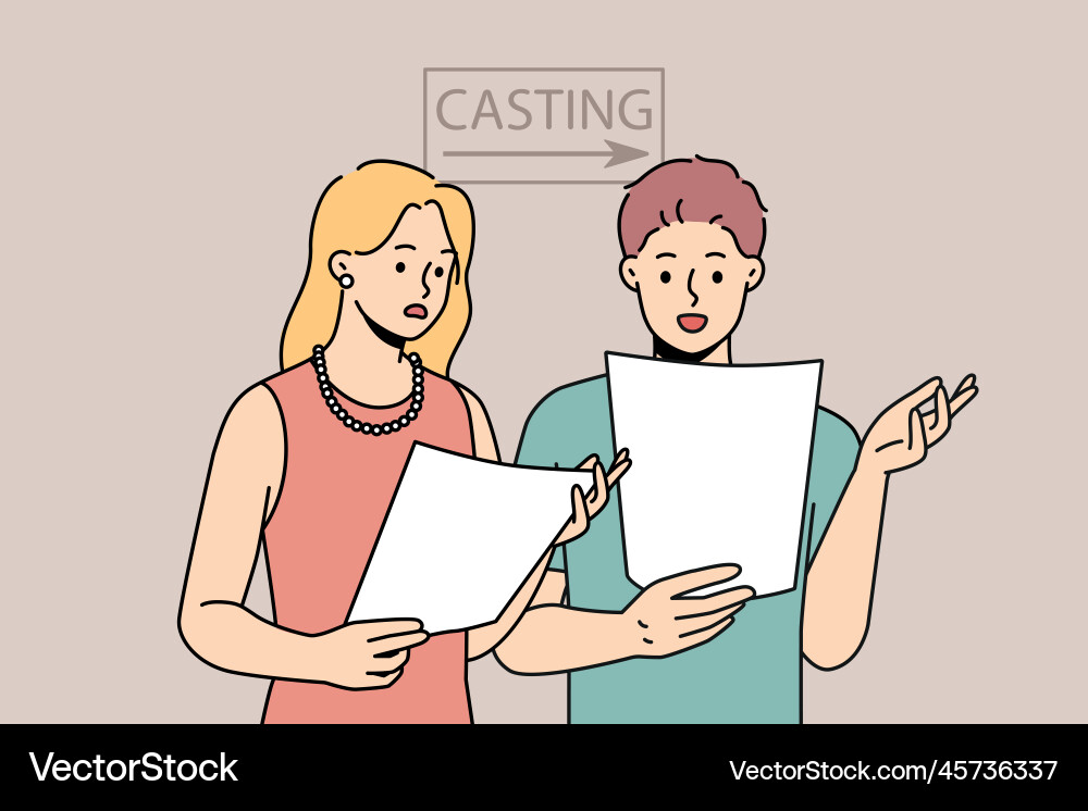 Actors Reading Script in Studio vector image