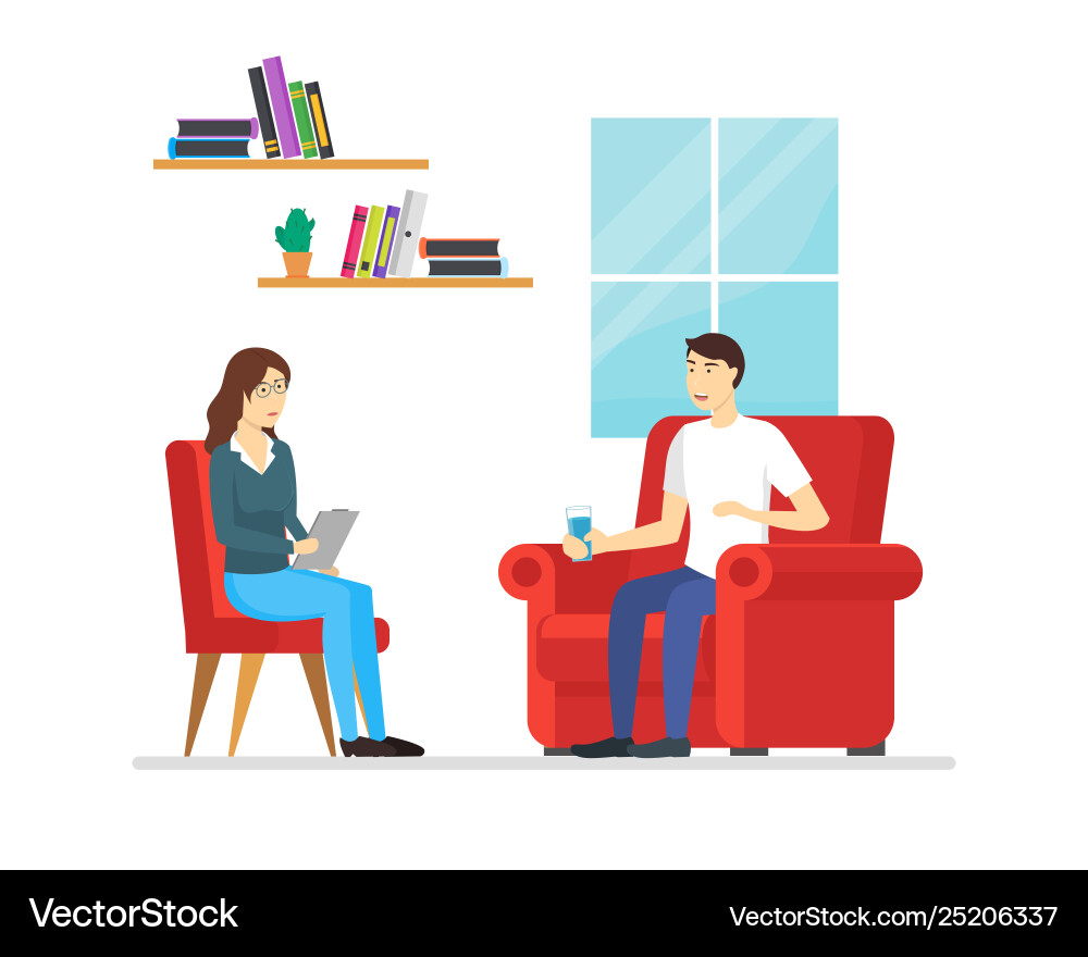 Cartoon Charaktere Menschen Psychotherapie Beratung Cartoon Charaktere Menschen Psychotherapie Beratung vektorbild
