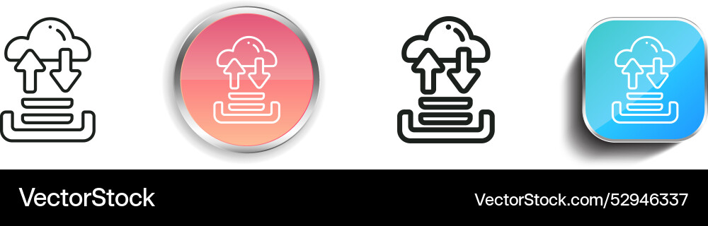 Cloud computing icon thin linear regular vector image