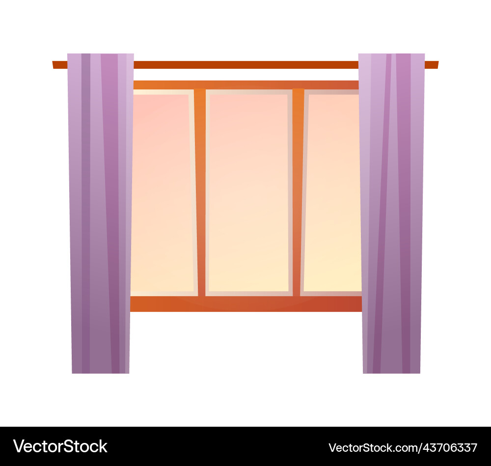 Light-Filled Window with Curtains vector image