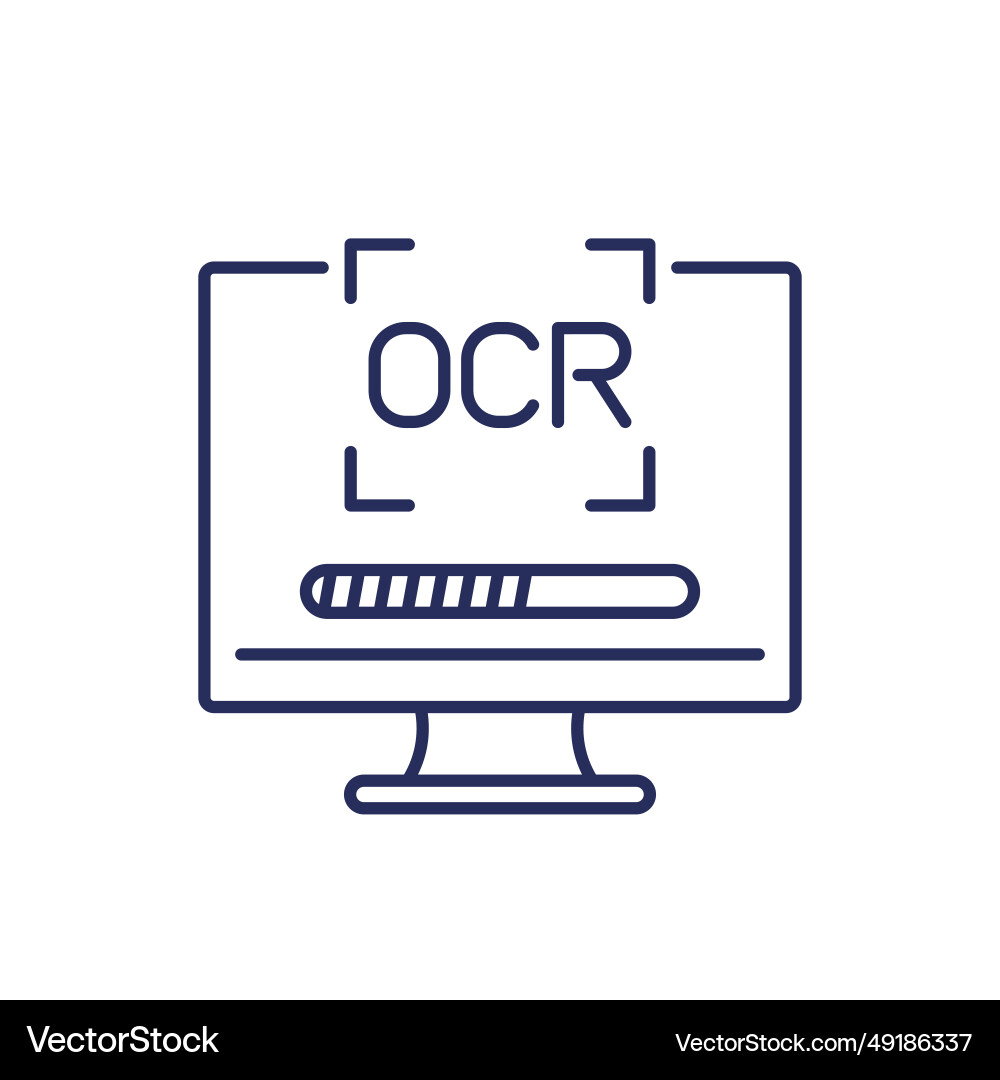 OCR Scan Icon - Optical Character Recognition Vector Image