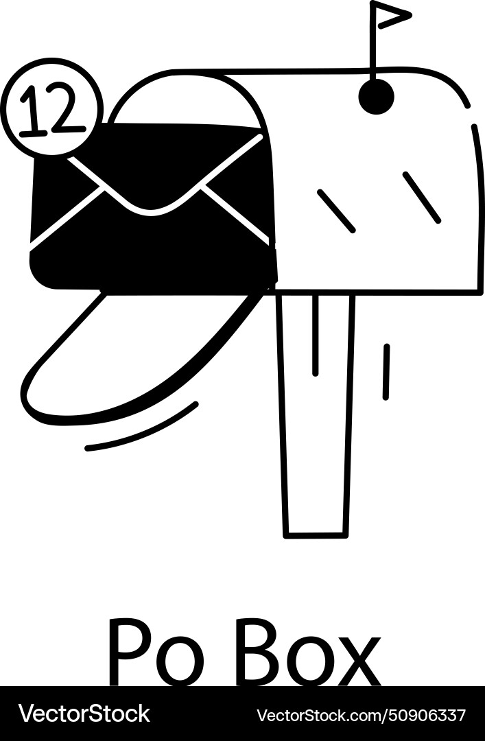 Po box Royalty Free Vector Image VectorStock