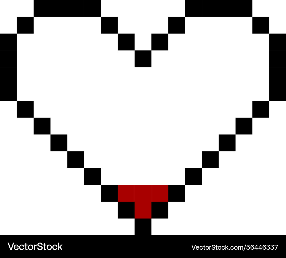 Progress bar game menu heart symbol pixel art Progress bar game menu heart symbol pixel art Vector Image