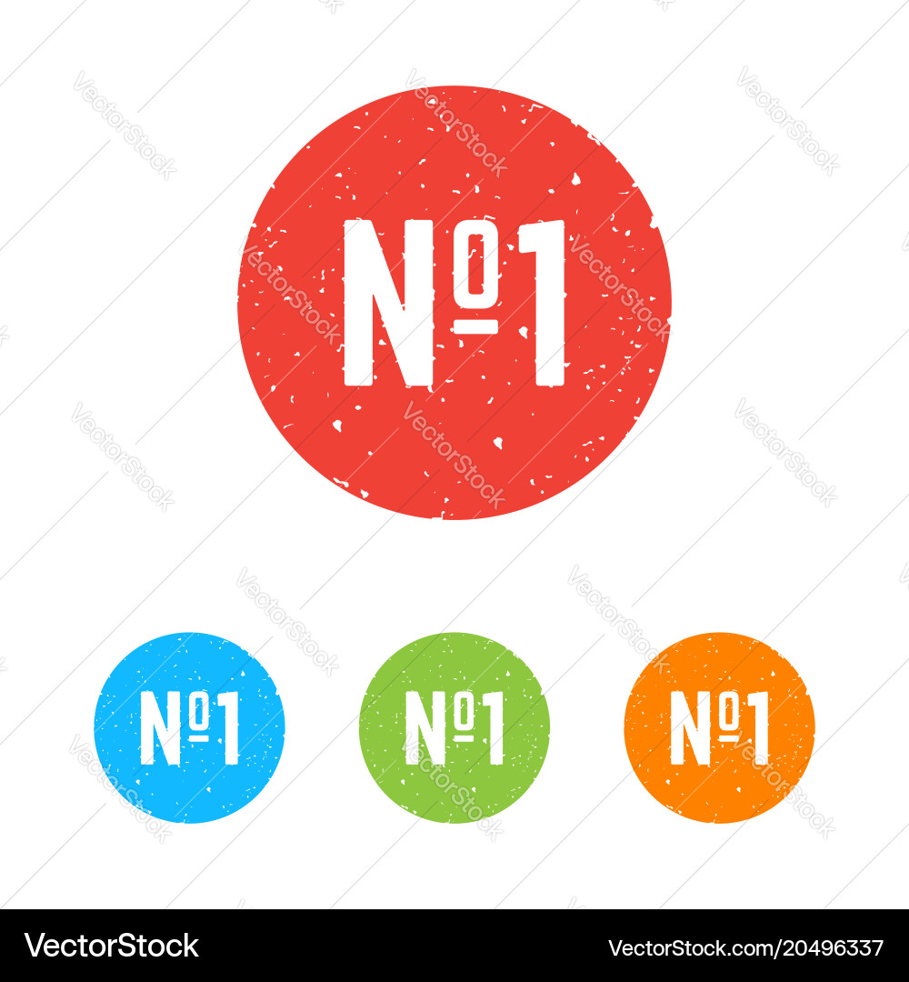 Set of number one round icons vector image