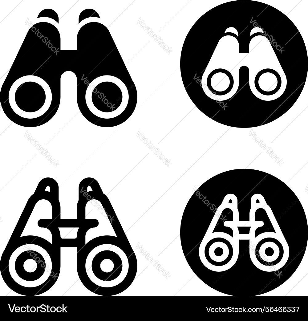 Simple binocular icon in solid and line style Simple binocular icon in solid and line style vector image