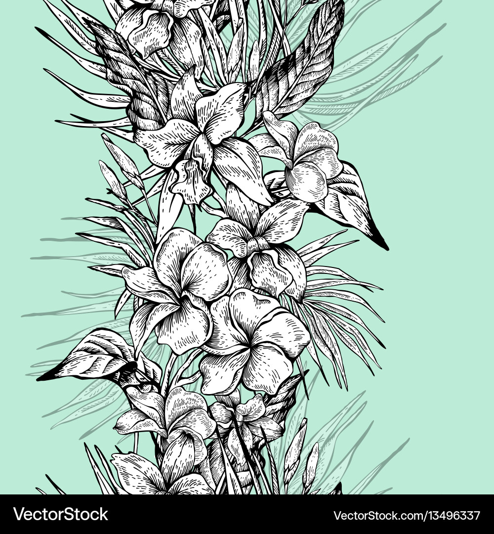 Vintage floral tropische nahtlose Muster Vintage floral tropische nahtlose Muster vektorbild