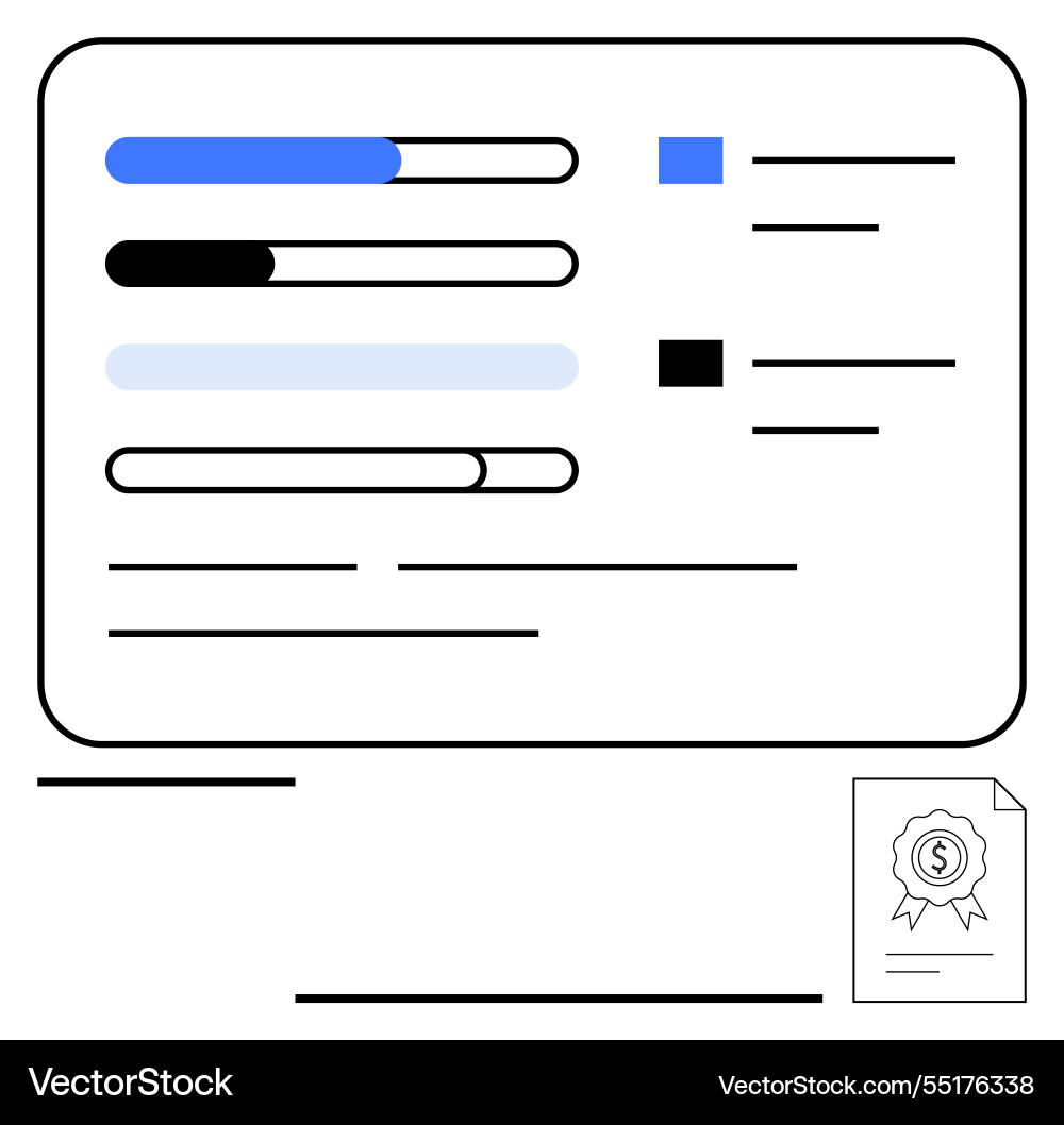 Abstract dashboard design with progress bars vector image