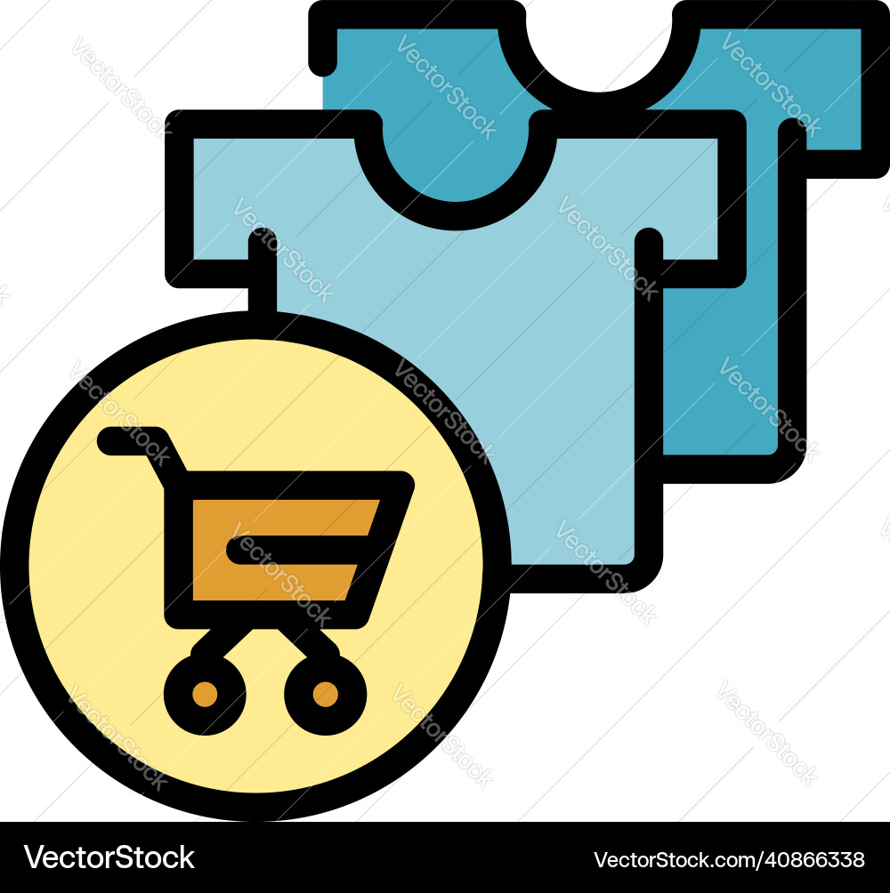 Add item cart icon color outline Vector Image