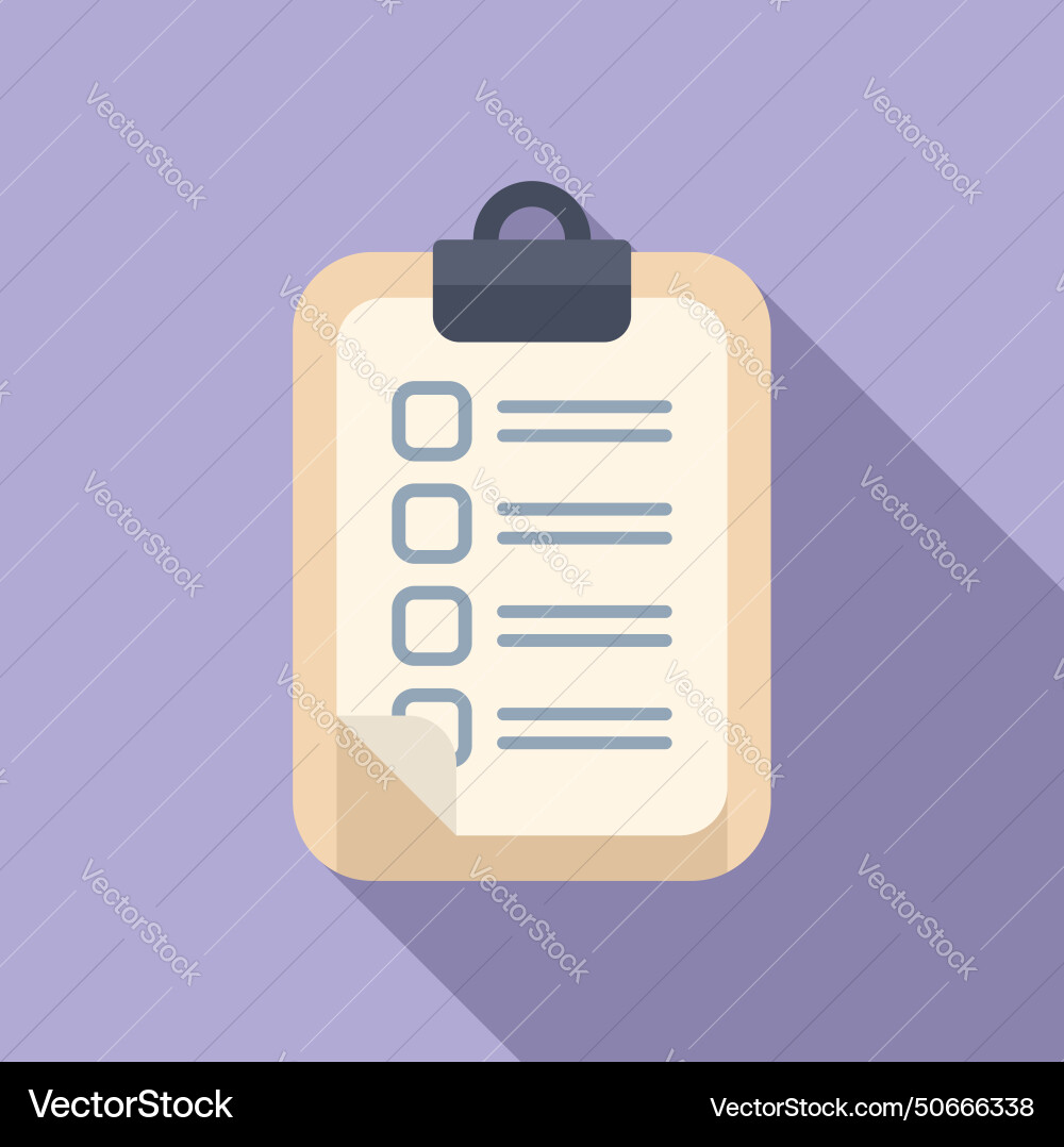 Clipboard data form icon flat account Vector Image