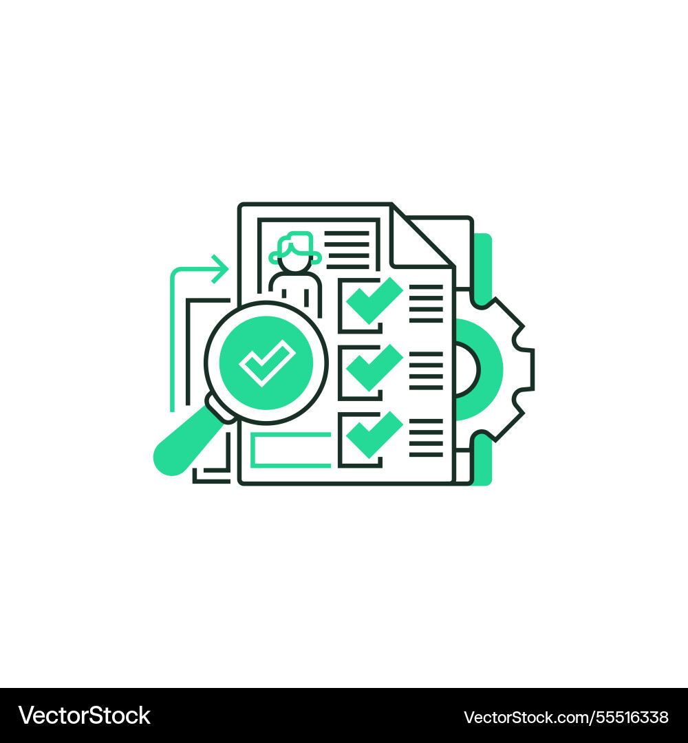 Data verification line icon linear style sign Data verification line icon linear style sign vector image
