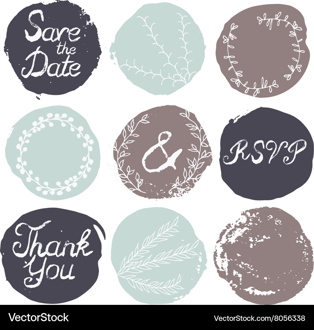 Rustikale Hochzeitselemente - Rsvp Set Vektorbild