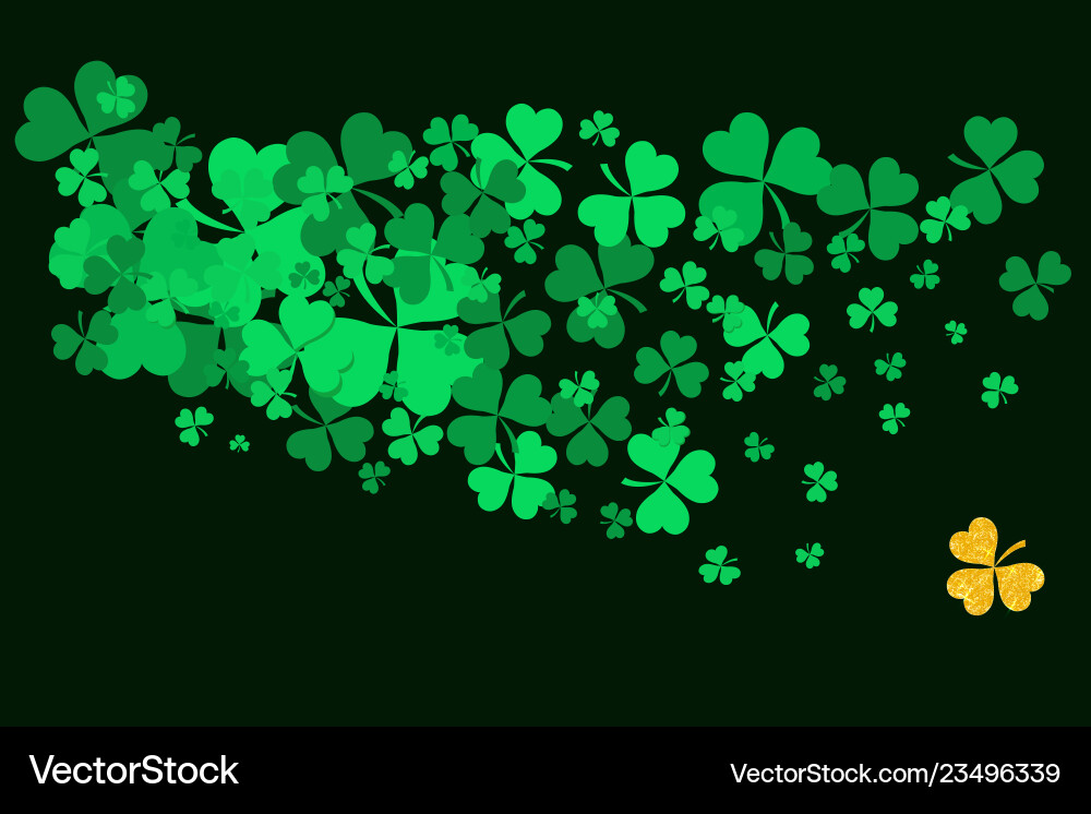 Abstract pattern with green shamrock Vector Image