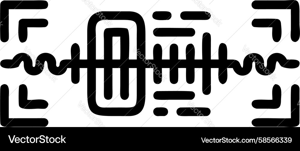 Audio Waveform Scan Lines Vector Image