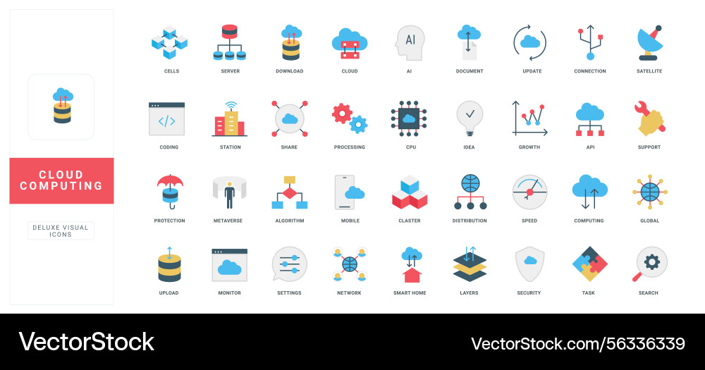 Cloud computing data center system and network Cloud computing data center system and network Vector Image