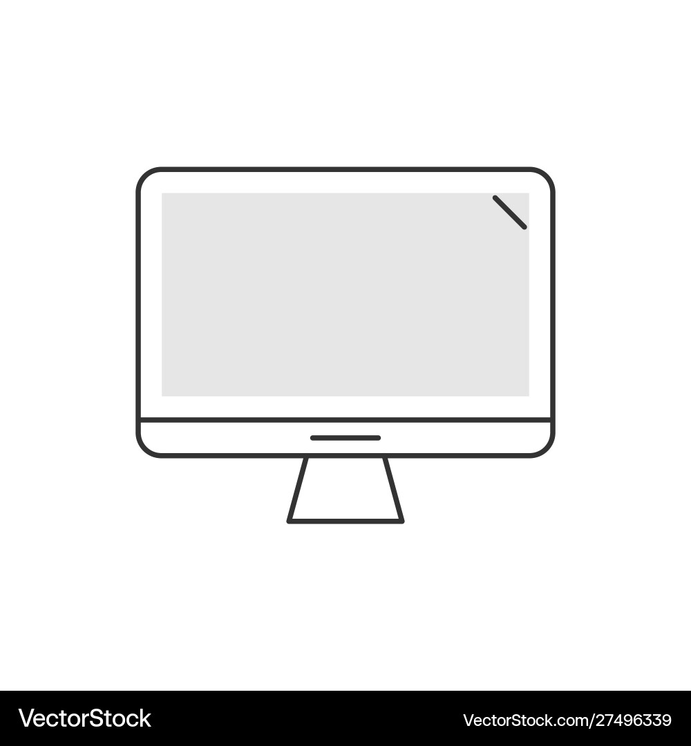 Computer system unit linear icon on white vector image