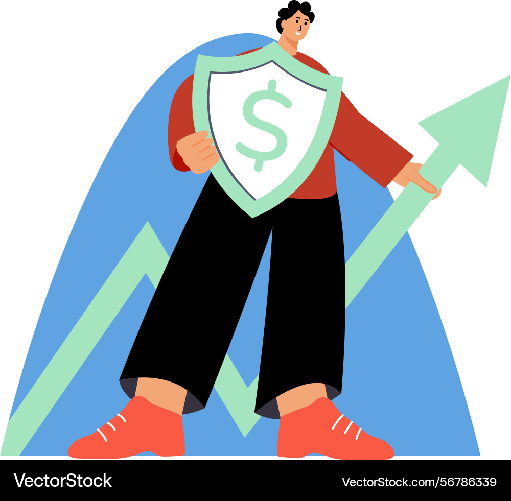 Flat style showing secure investment Vector Image