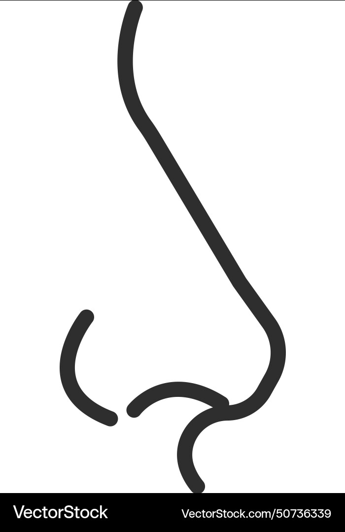 Nose line icon smell symbol human face element Vector Image