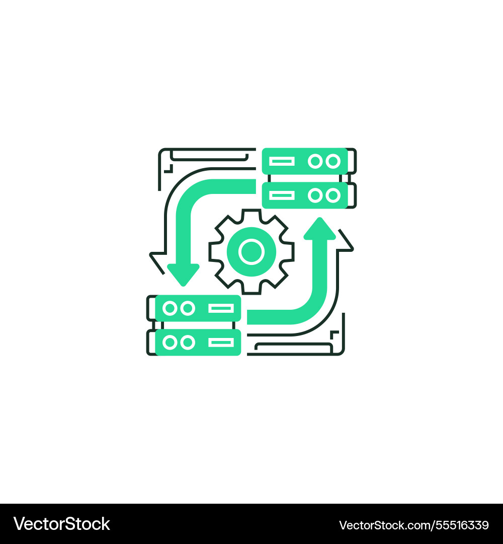 Redundant server line icon linear style sign Redundant server line icon linear style sign vector image