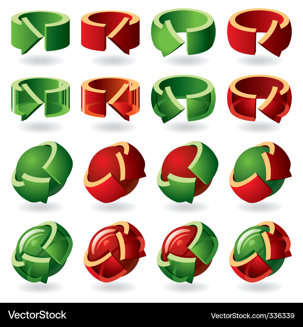 Set of round arrow icons vector image