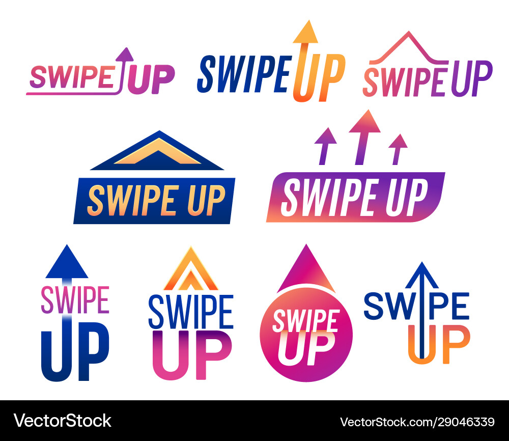 Swipe Up Icons - Mobile App UI vector image