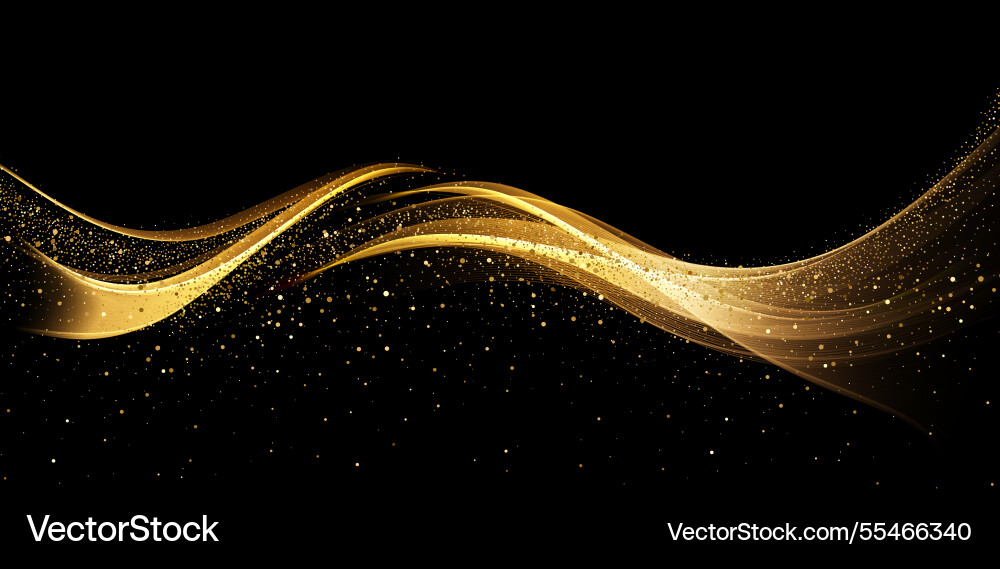 Abstract shiny color gold wave design element Abstract shiny color gold wave design element vector image