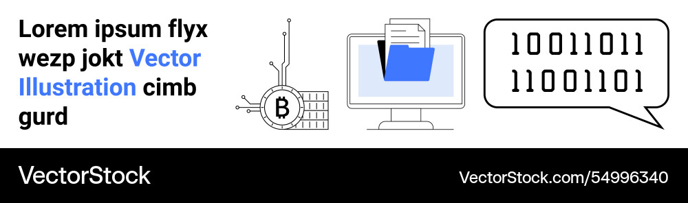 Digitale Technologie Elemente Blockchain Computer Digitale Technologie Elemente Blockchain Computer vektorbild
