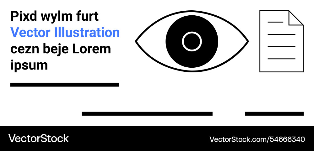 Eye symbol with document and text elements Eye symbol with document and text elements Vector Image