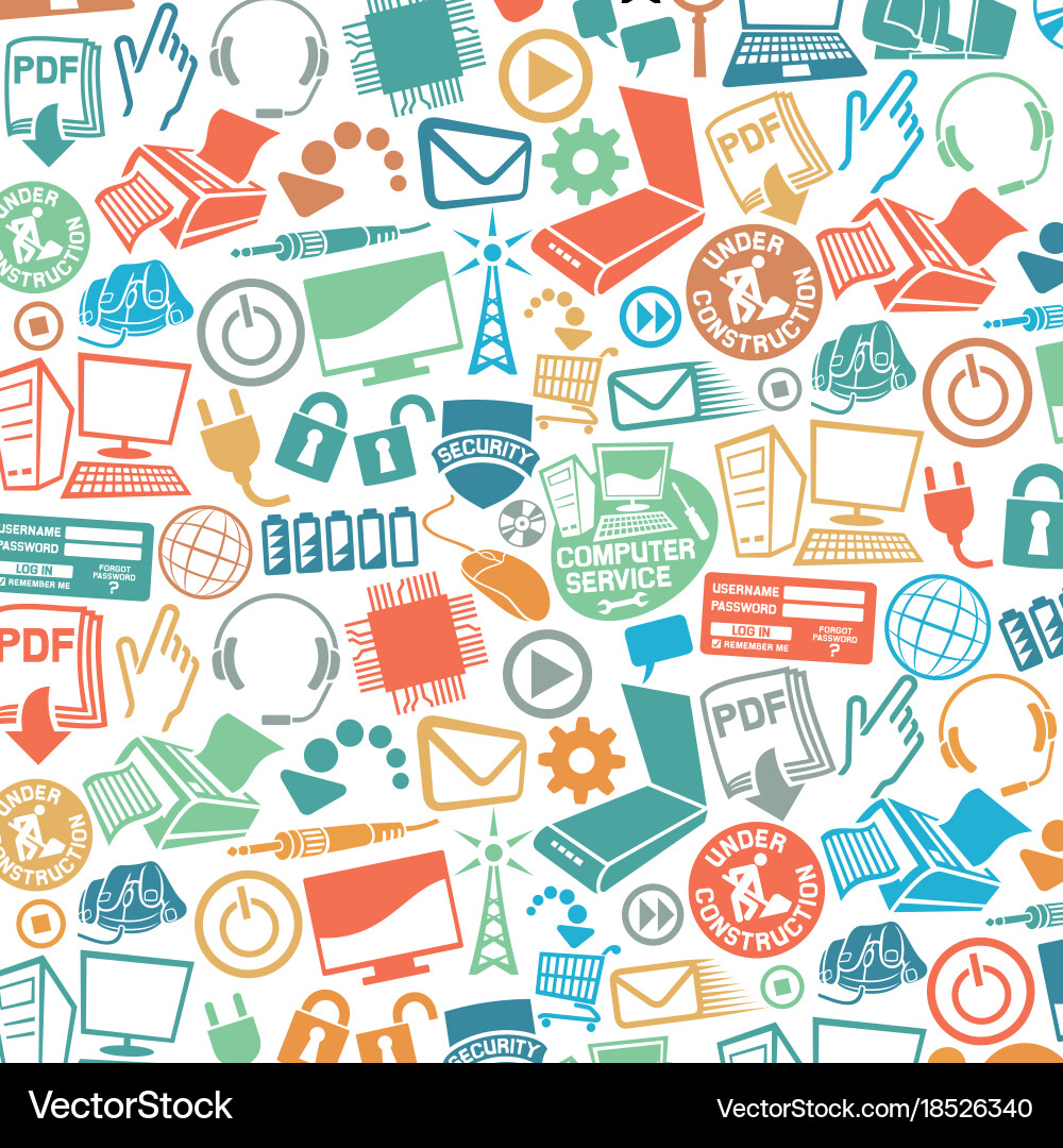 Modern Computer Icon Pattern vector image