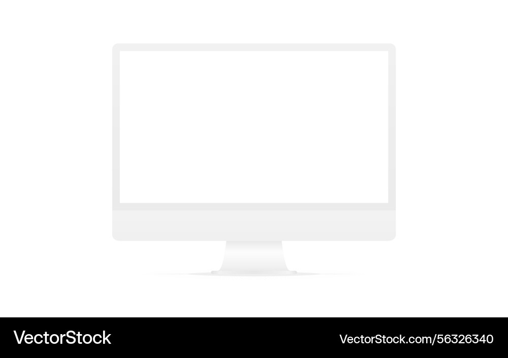 Monitor mockup with blank screen white computer Monitor mockup with blank screen white computer vector image