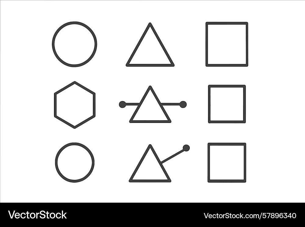 Shapes and patterns displayed in a geometric Vector Image