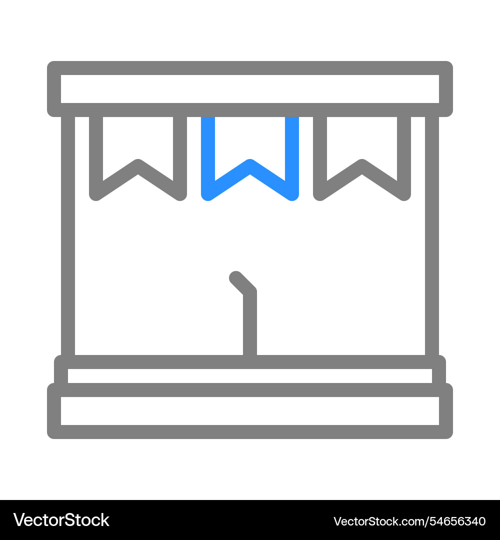 Stage with flags concept of performance Stage with flags concept of performance Vector Image