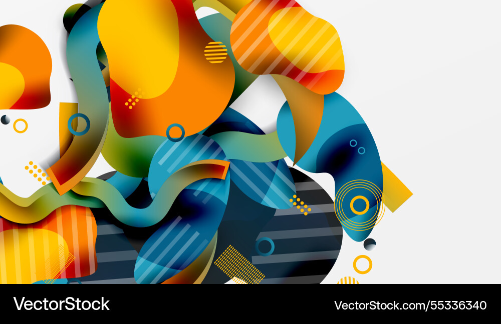 Vibrant abstract background overlapping shapes Vector Image