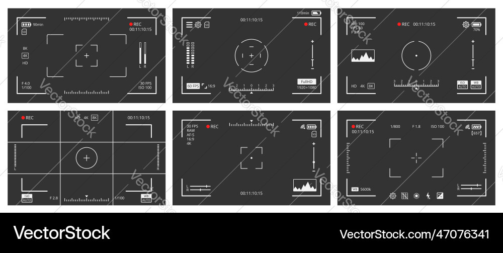 Camera Viewfinder Display Screen vector image