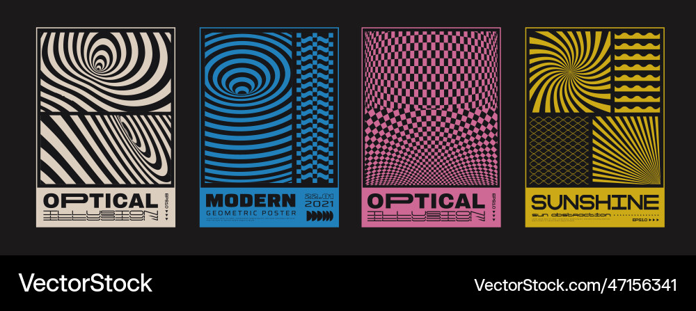 Collection of swiss design posters abstract Vector Image