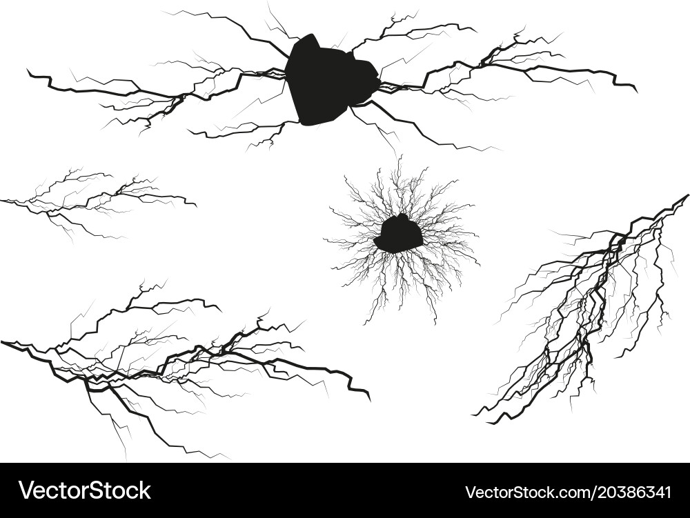 Cracks and Fracture Patterns vector image