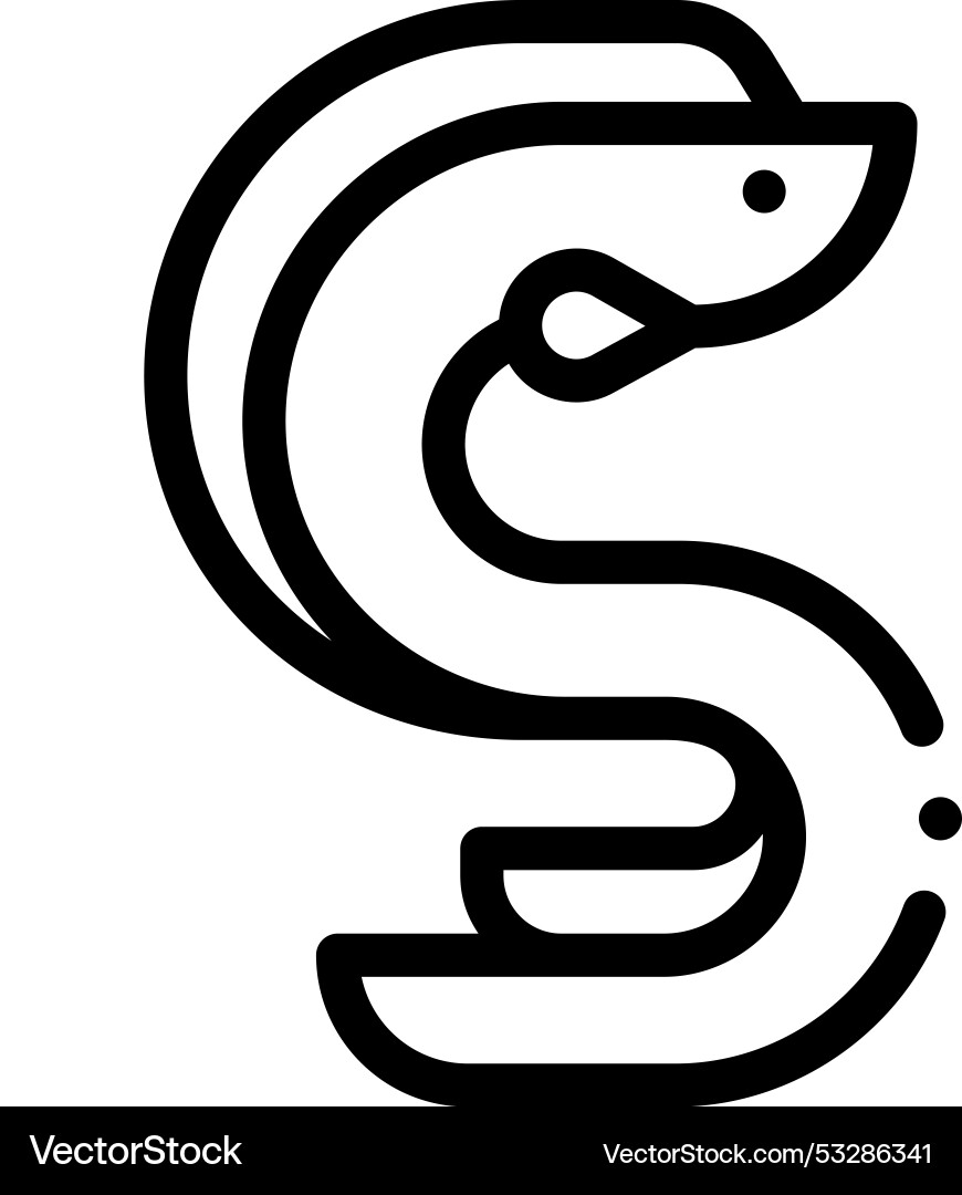 Eel icon thin linear style design isolated Eel icon thin linear style design isolated vector image