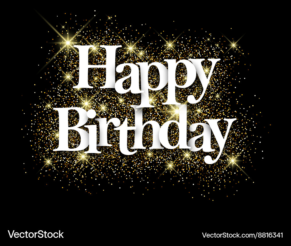 Happy birthday black background vector image