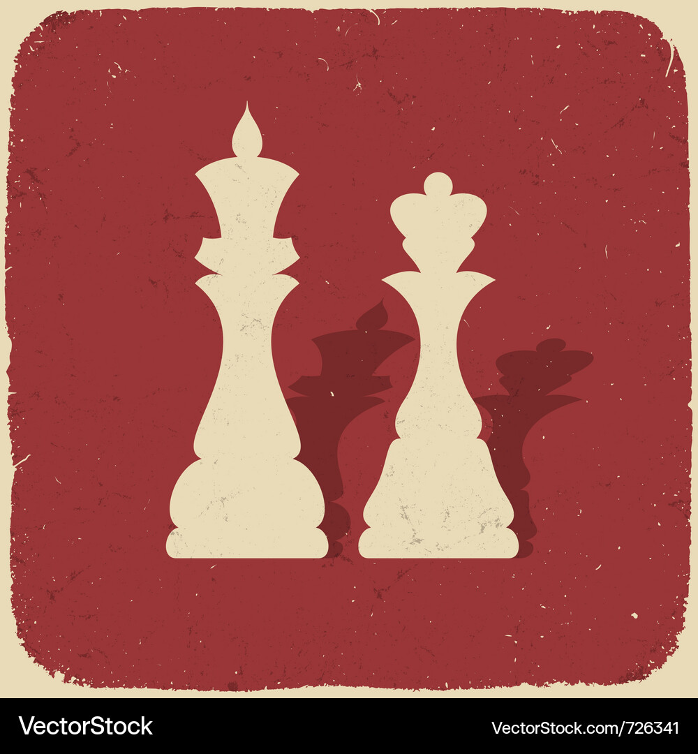 Retro Chess Couple Vector Image