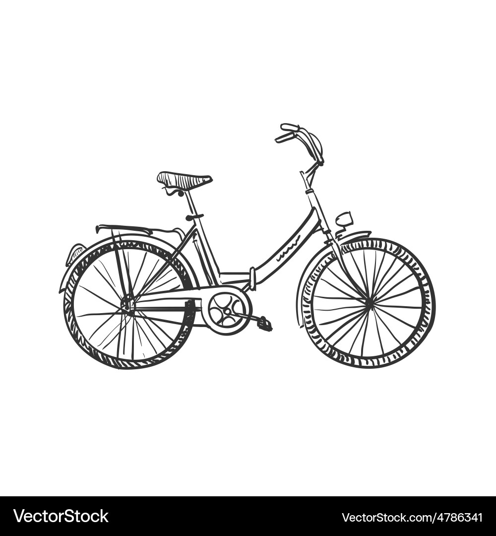 Simple Bicycle Doodle Vector Image