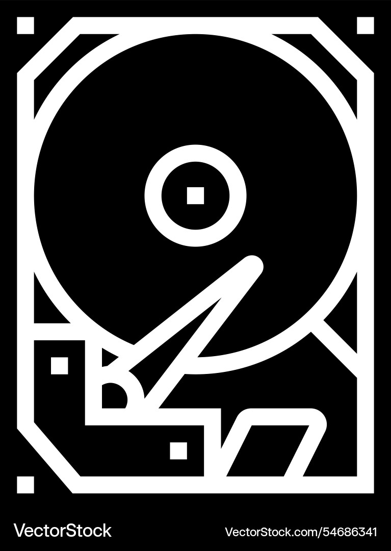 Storage disks big data glyph icon Storage disks big data glyph icon vector image